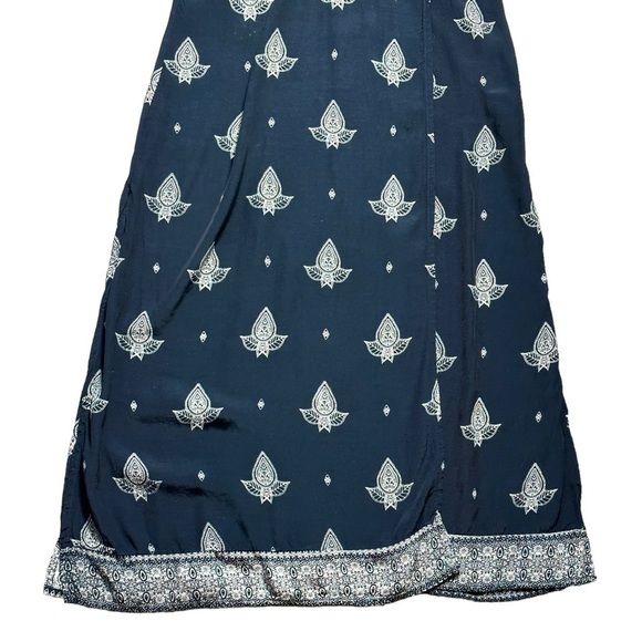 Faithfull the Brand Navy Blue & White Tuula Maxi Dress US 4 - Picture 5 of 9